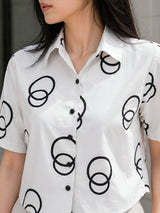 Clobug Women Short Sleeve Printed Shirt
