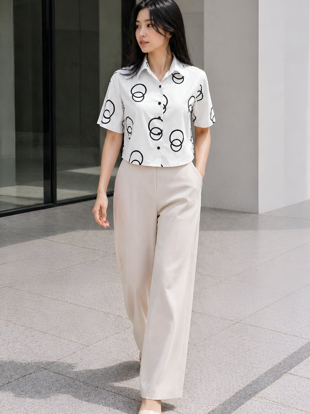 Clobug Women Short Sleeve Printed Shirt