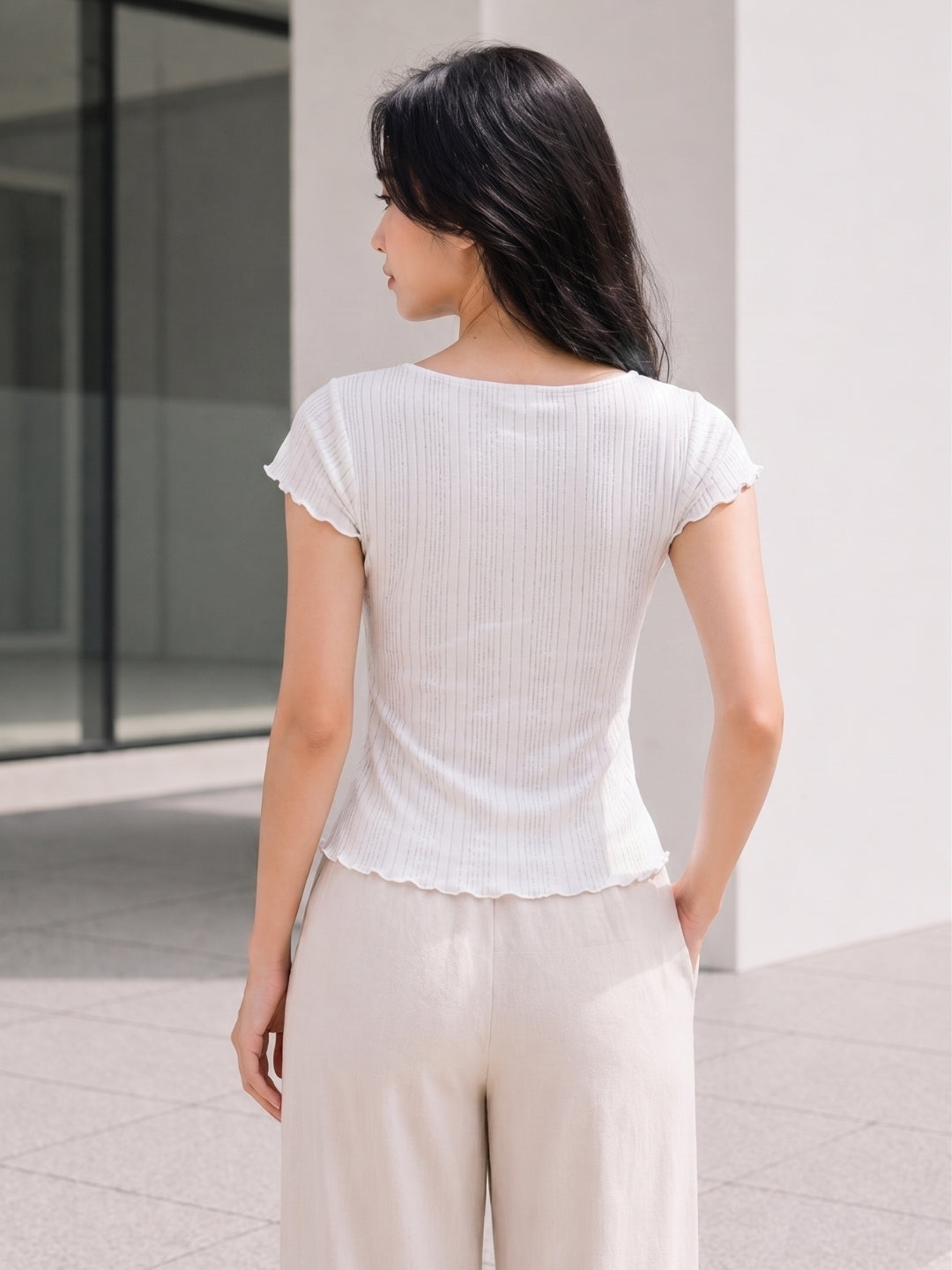 Clobug Women Cowl Neck Short Sleeve Top