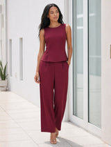 Clobug Women 2 Piece Top & Pant Co-ord Set