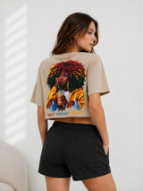 Clobug Women Not Today Satan Multi Crop T-Shirt