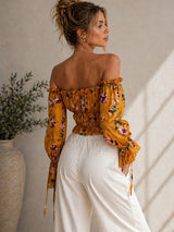Women's Yellow Off Shoulder Top