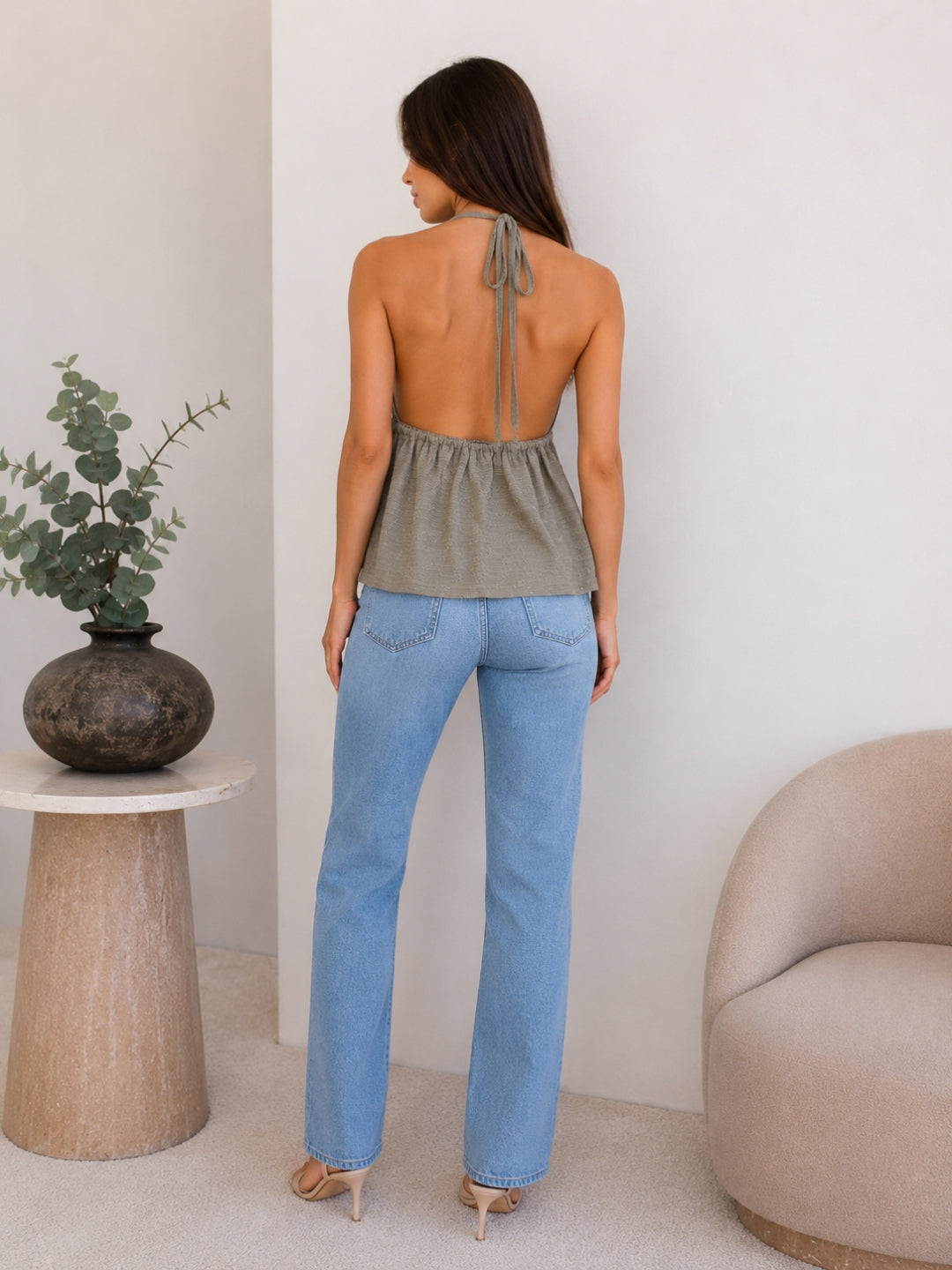Clobug Women Peplum Mesh Top