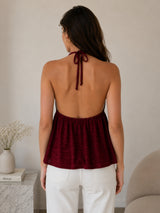 Clobug Women Peplum Mesh Top