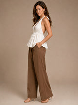 Clobug Women Peplum Mesh Top