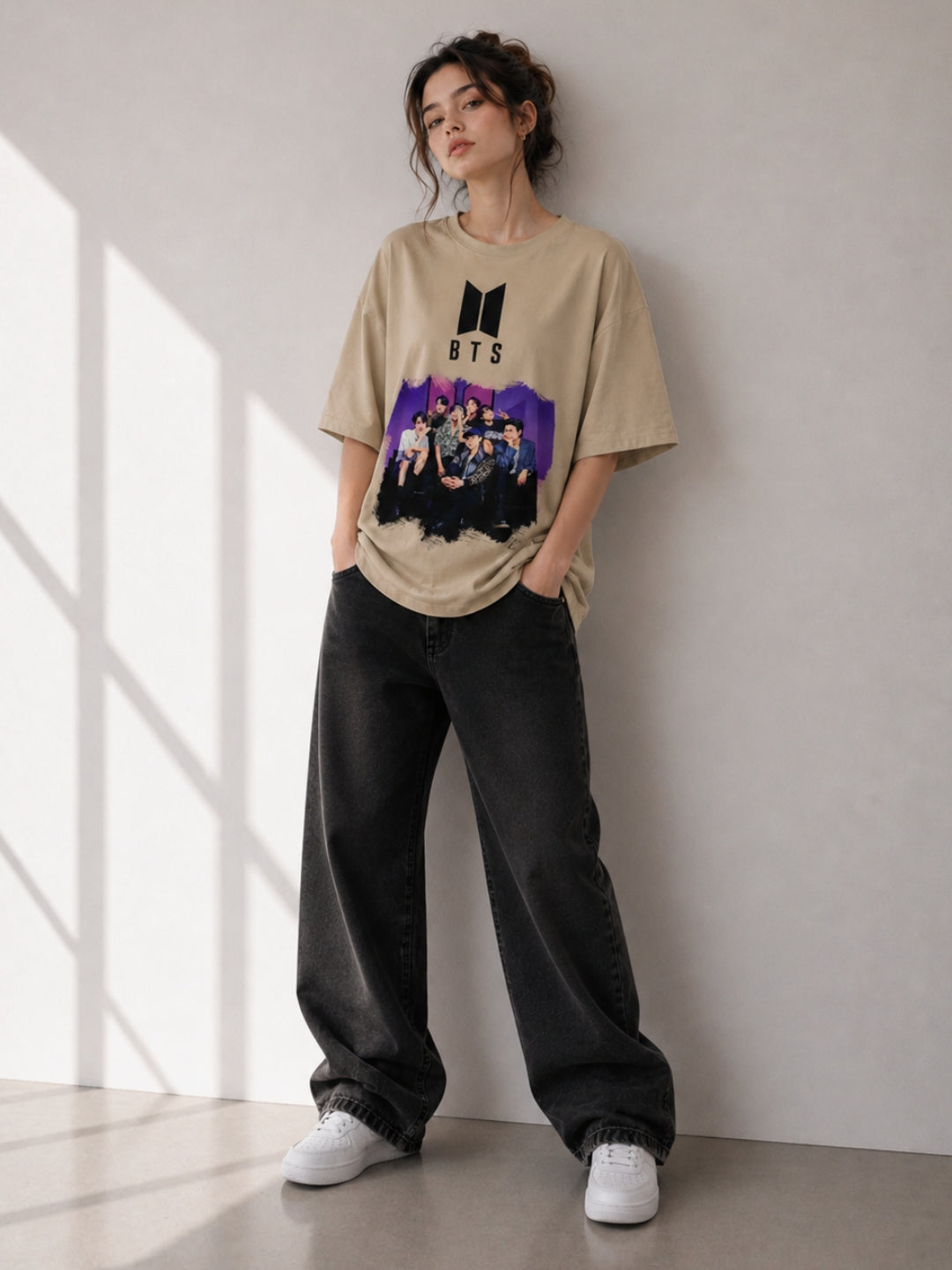 Clobug Women BTS Logo Multi V3 Oversized T-Shirt