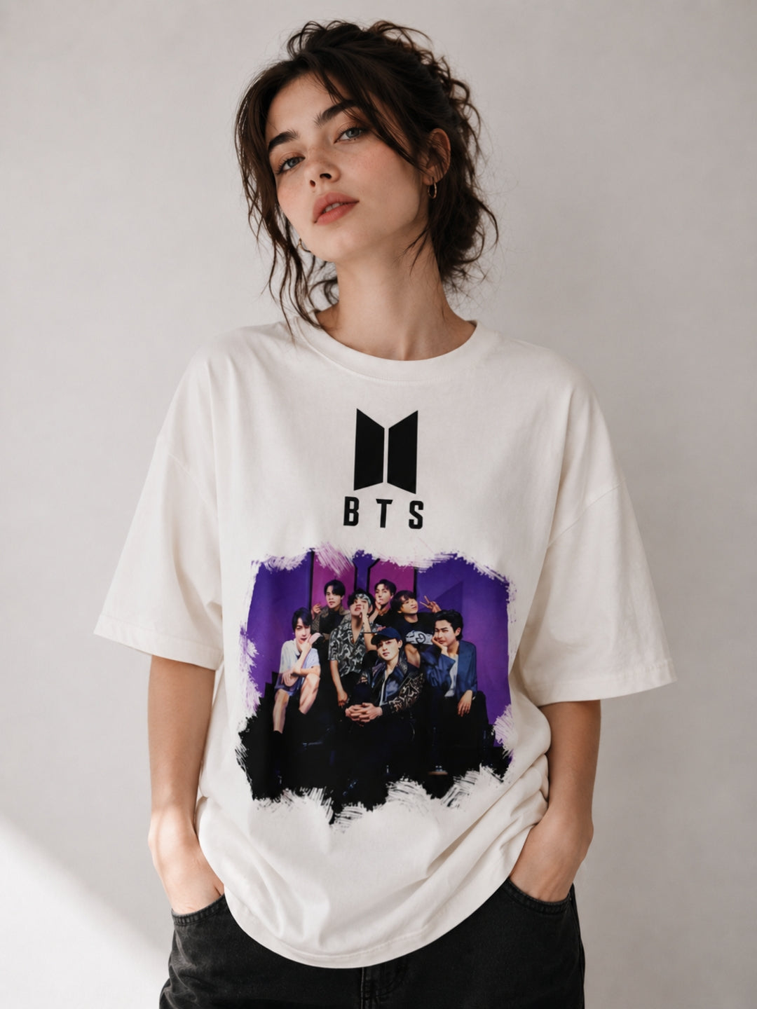 Clobug Women BTS Logo Multi V3 Oversized T-Shirt