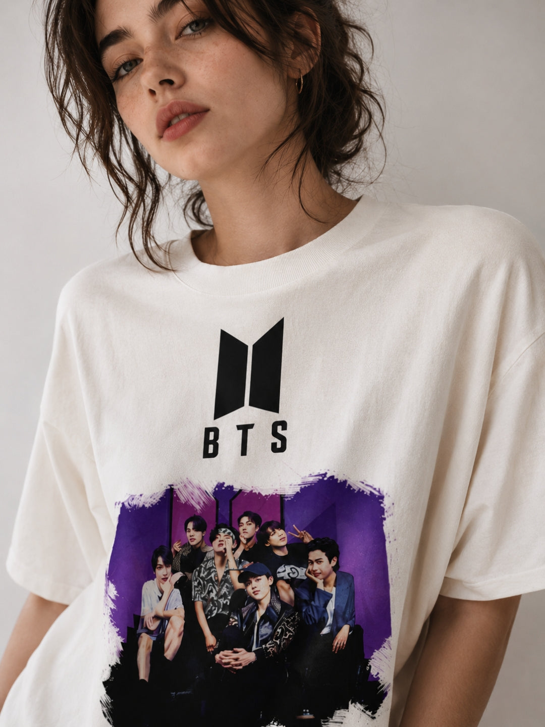 Clobug Women BTS Logo Multi V3 Oversized T-Shirt