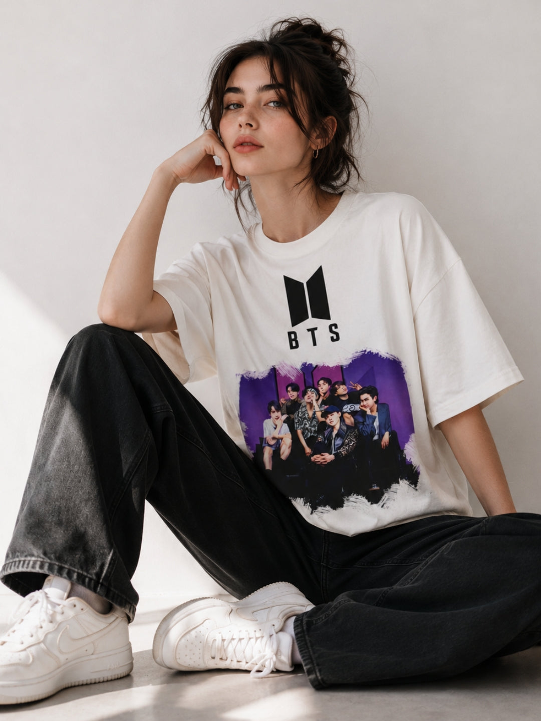 Clobug Women BTS Logo Multi V3 Oversized T-Shirt