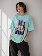 Clobug Women Oversized Graphic Print T-Shirt