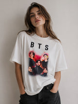 Clobug Women Oversized Graphic Print White T-Shirt