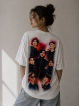 Clobug Women Oversized Graphic Print White T-Shirt