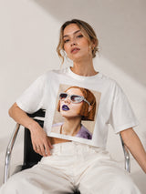 Clobug Women Oversized Graphic Print T-Shirt