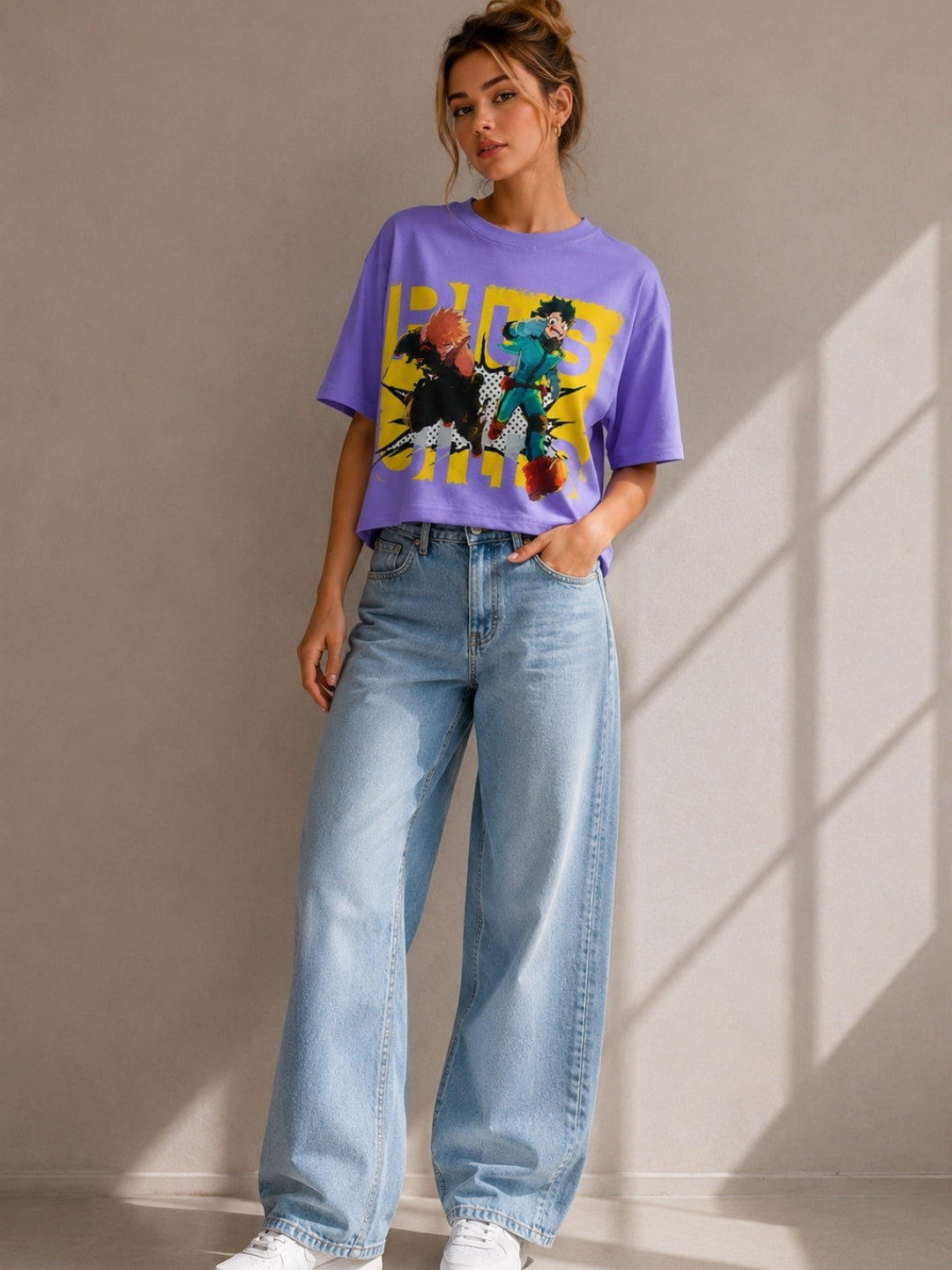 Clobug Women Plus Ultra Anime Multi Crop T-Shirt