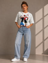 Clobug Women's Popeye Vintage Graphic Printed Crop T-Shirt