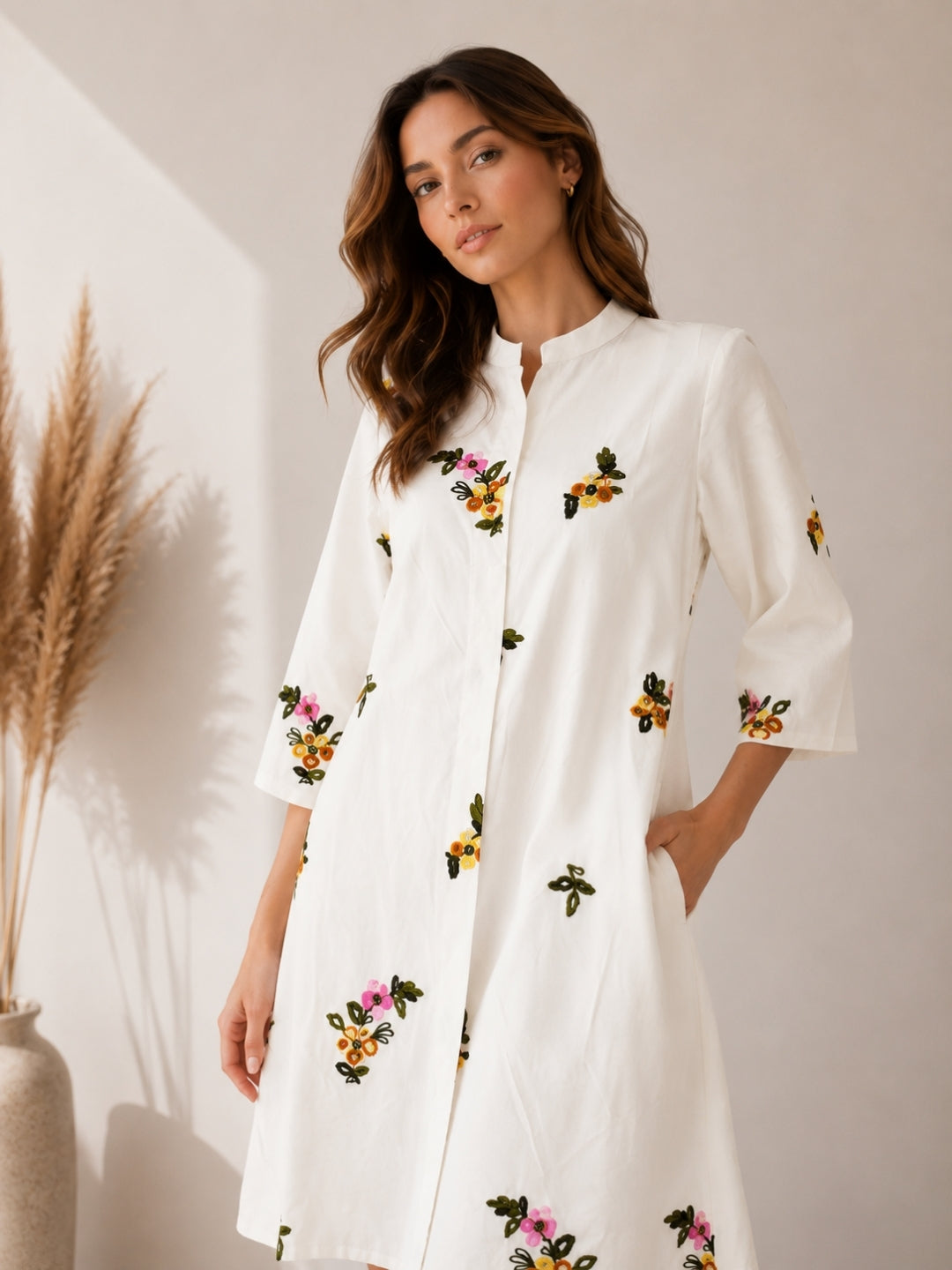 Women's White Embroidery Dress