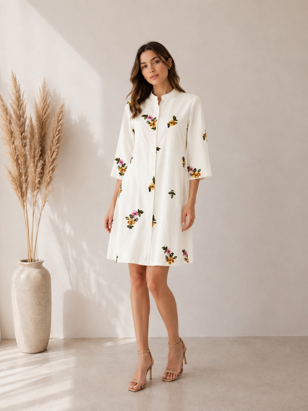 Women's White Embroidery Dress