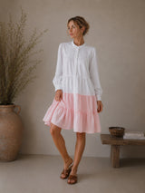 Clobug Women A-line Color-Block Full Sleeve Dress
