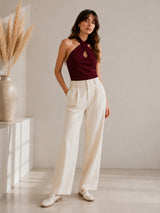 Clobug Women Halter Neck Top