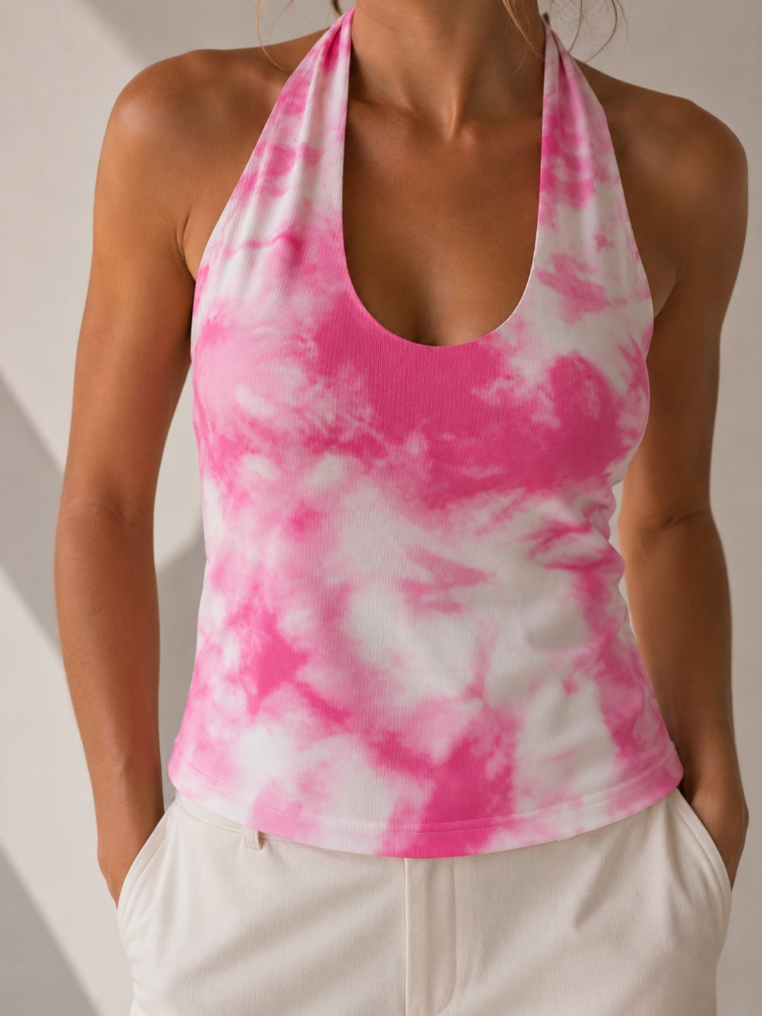 Clobug Women Printed Halter Neck Top