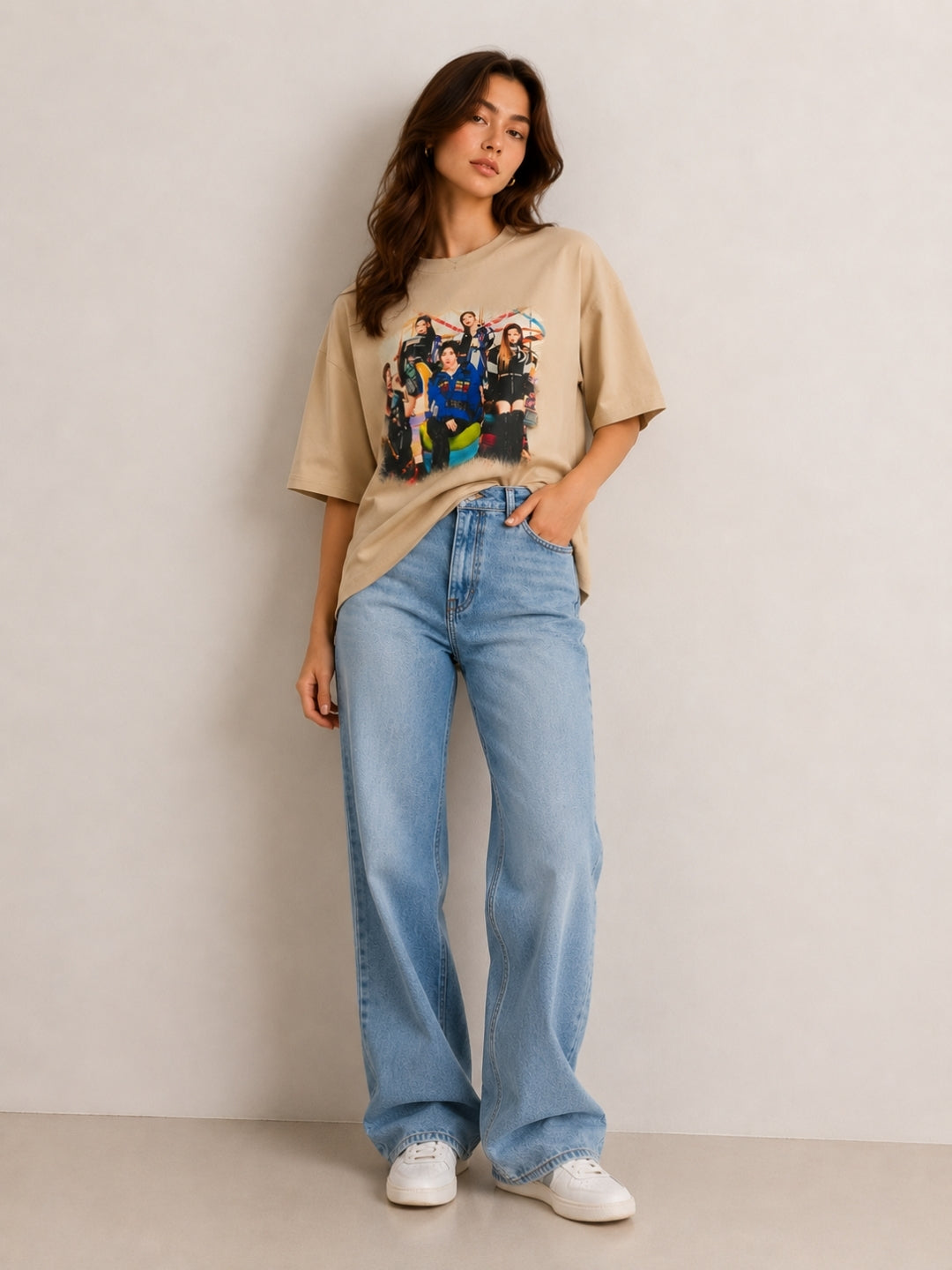 Clobug Women Oversized Graphic Print T-Shirt