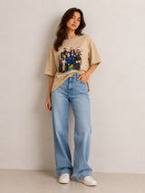 Clobug Women Oversized Graphic Print T-Shirt