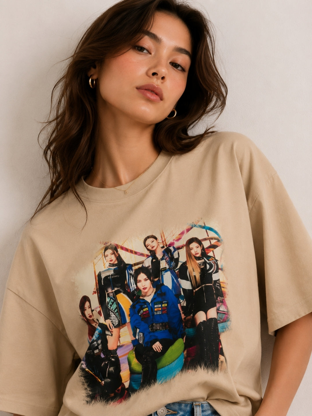 Clobug Women Oversized Graphic Print T-Shirt
