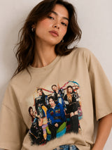 Clobug Women Oversized Graphic Print T-Shirt