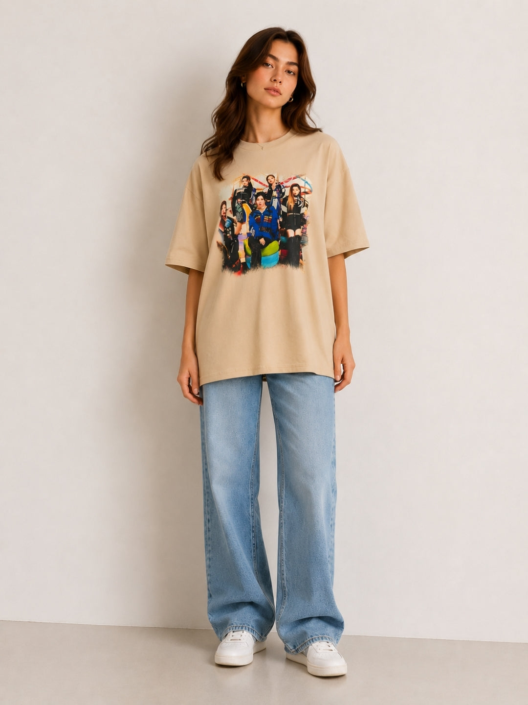 Clobug Women Oversized Graphic Print T-Shirt