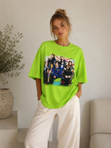 Clobug Women Oversized Graphic Print T-Shirt