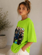 Clobug Women Oversized Graphic Print T-Shirt