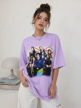 Clobug Women Oversized Graphic Print T-Shirt