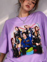 Clobug Women Oversized Graphic Print T-Shirt