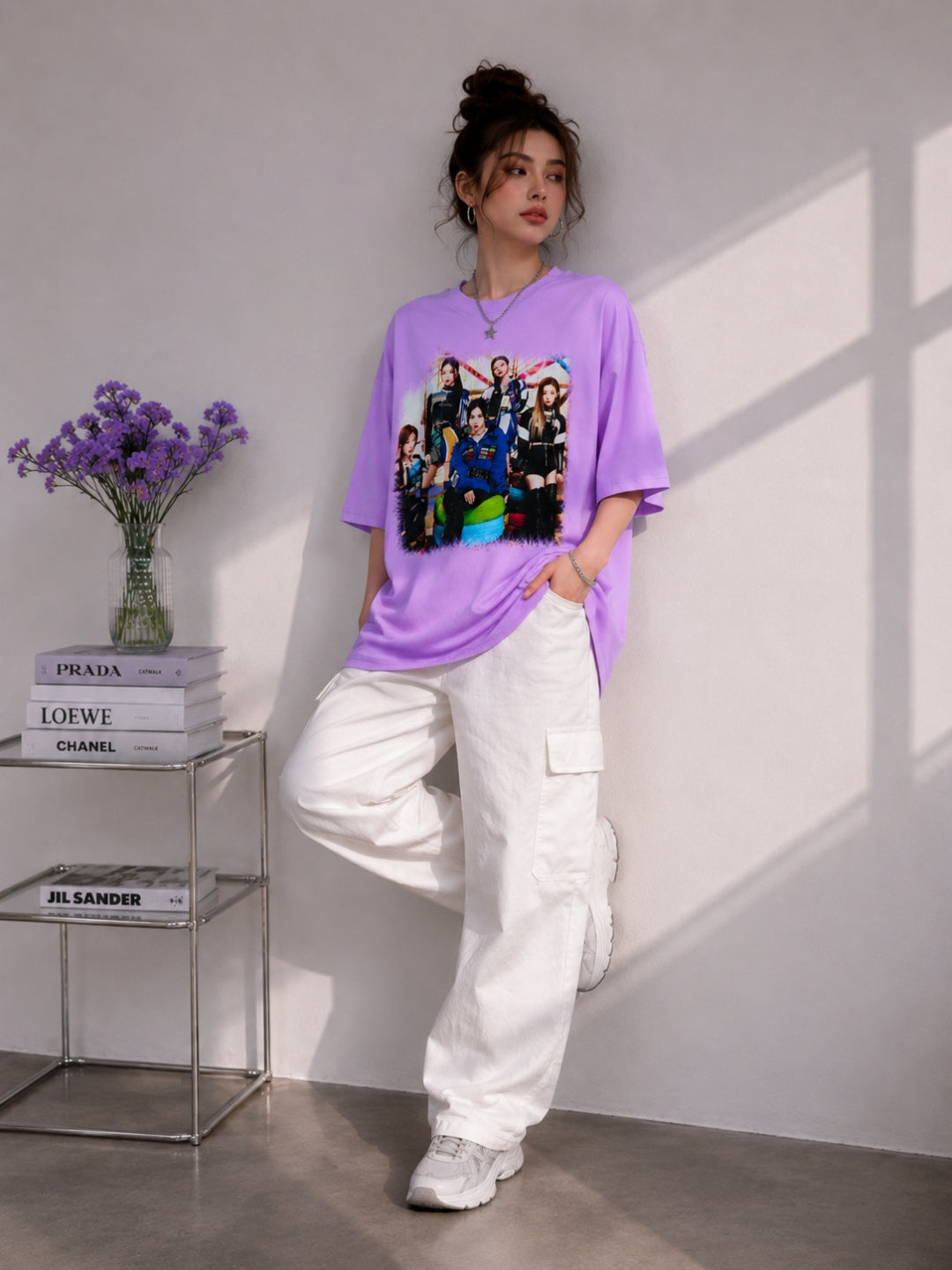 Clobug Women Oversized Graphic Print T-Shirt