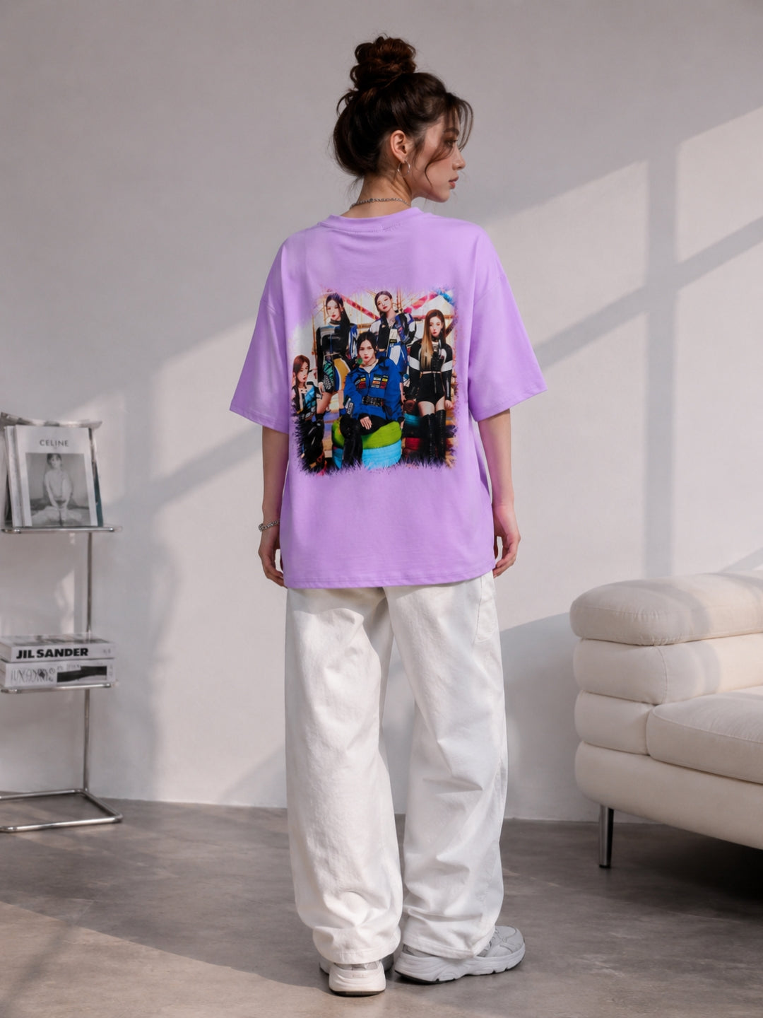 Clobug Women Oversized Graphic Print T-Shirt