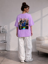 Clobug Women Oversized Graphic Print T-Shirt