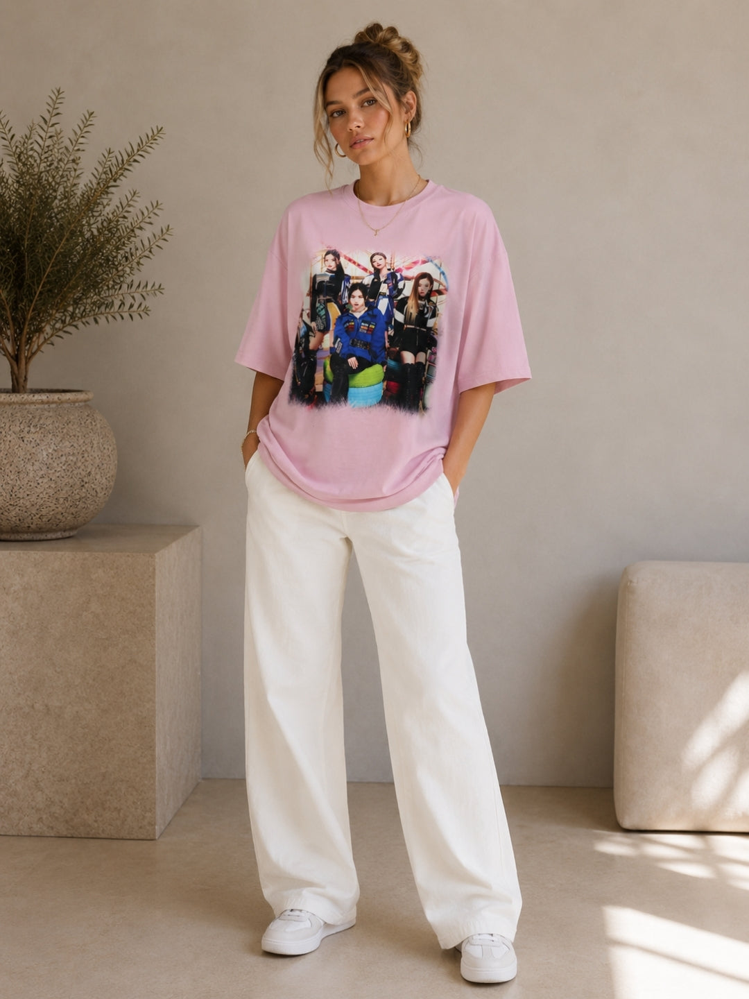Clobug Women Oversized Graphic Print T-Shirt