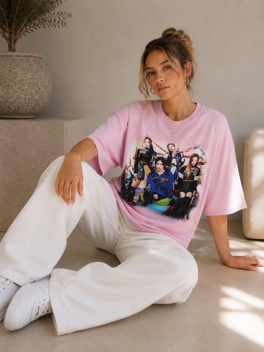 Clobug Women Oversized Graphic Print T-Shirt