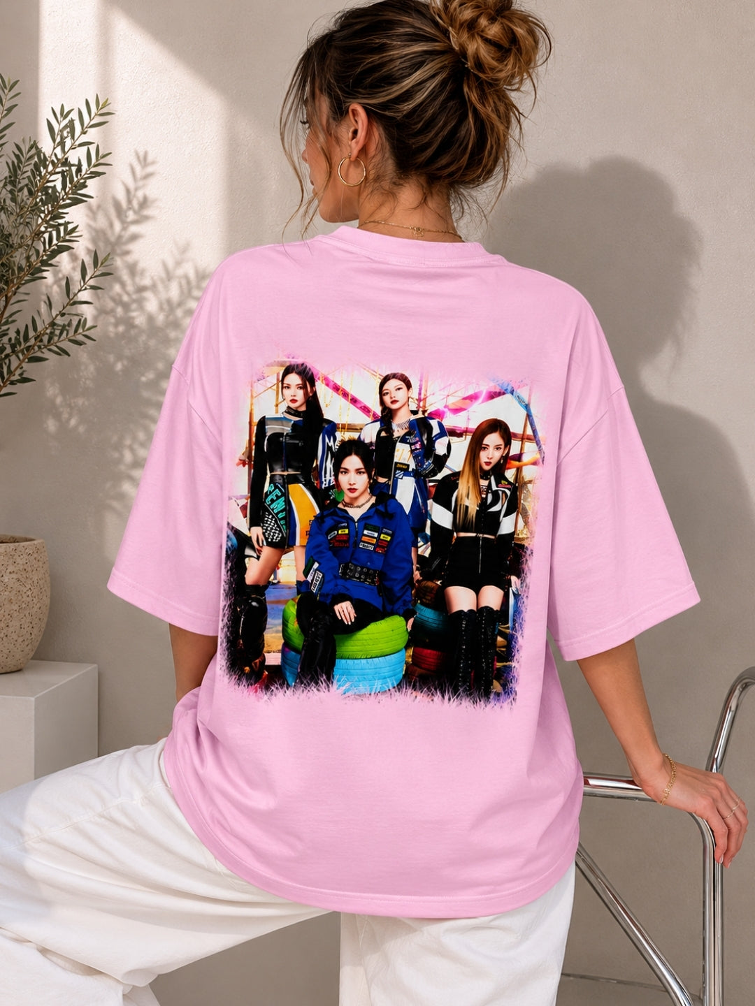 Clobug Women Oversized Graphic Print T-Shirt