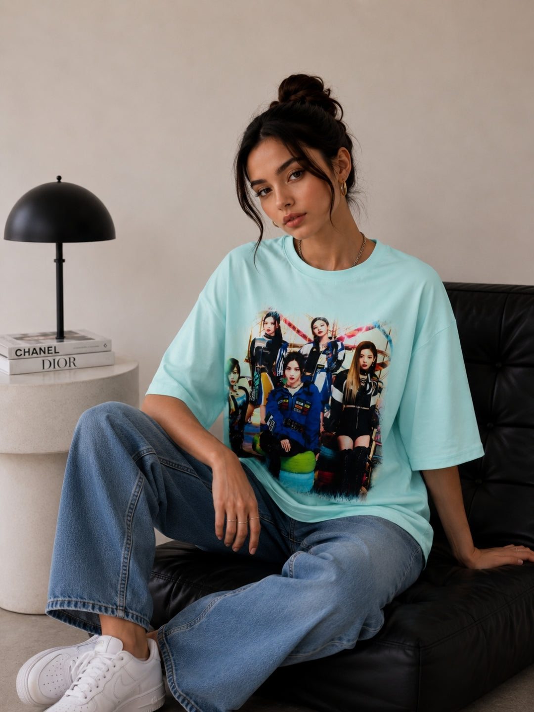 Clobug Women Oversized Graphic Print T-Shirt