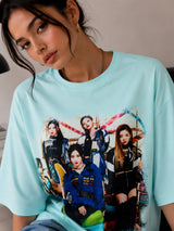 Clobug Women Oversized Graphic Print T-Shirt