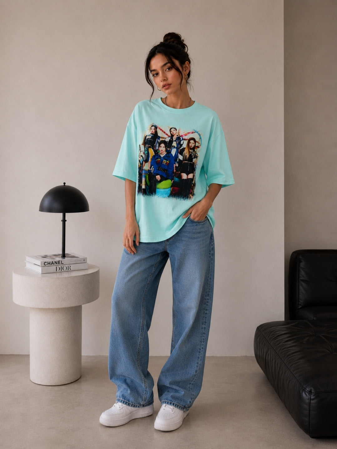 Clobug Women Oversized Graphic Print T-Shirt