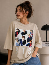 Clobug Women Oversized Graphic Print T-Shirt