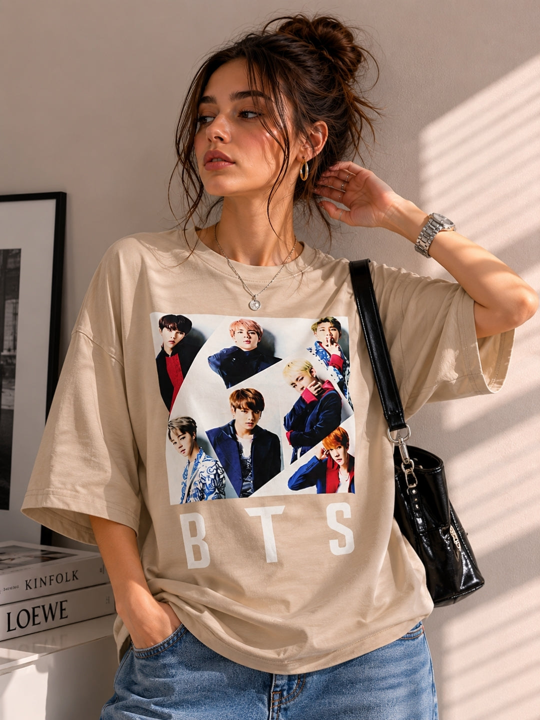Clobug Women Oversized Graphic Print T-Shirt