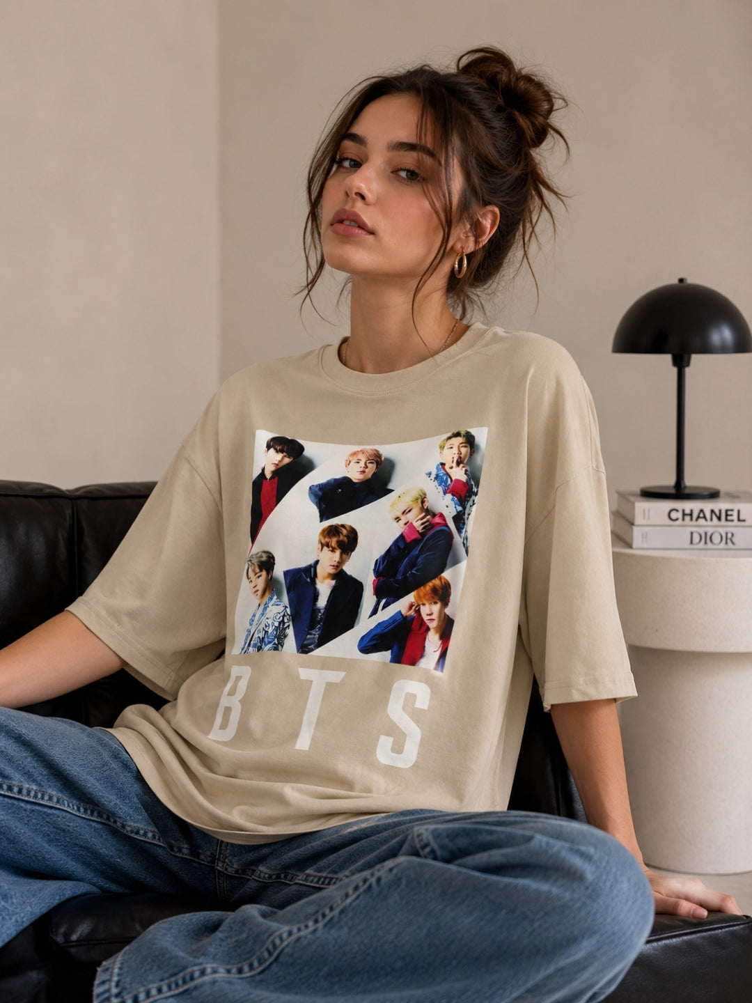 Clobug Women Oversized Graphic Print T-Shirt
