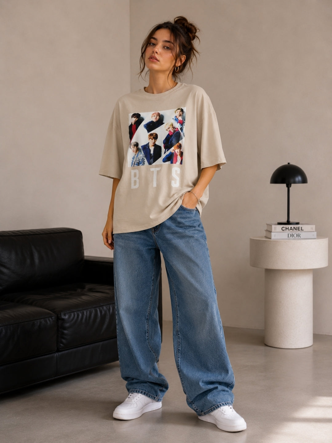 Clobug Women Oversized Graphic Print T-Shirt