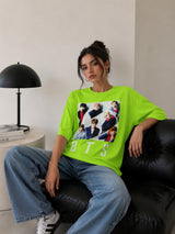 Clobug Women Oversized Graphic Print T-Shirt