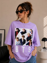 Clobug Women Oversized Graphic Print T-Shirt