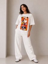 Clobug Women's BTS K-Pop Orange Panel Edition Oversized T-Shirt