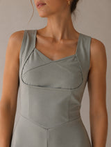 Women Sleeveless Grey Jumpsuit